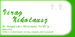 virag nikolausz business card